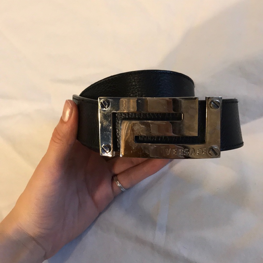 Versace belt black greca